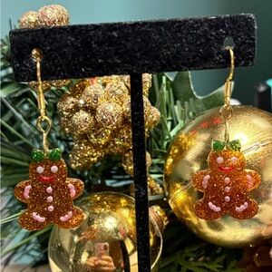 Festive Gingerbread Dangle Earrings
